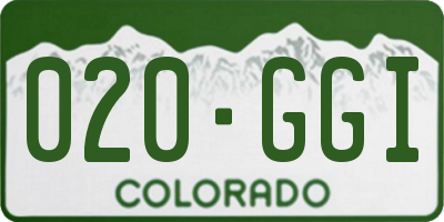 CO license plate 020GGI