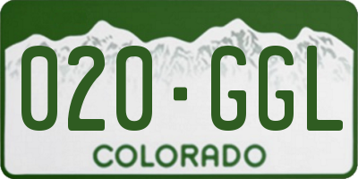 CO license plate 020GGL