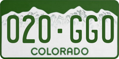 CO license plate 020GGO