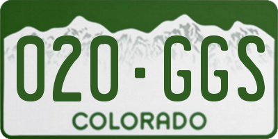 CO license plate 020GGS