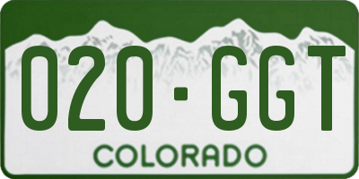 CO license plate 020GGT