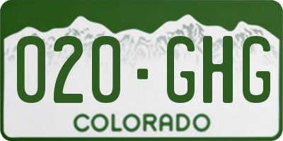 CO license plate 020GHG