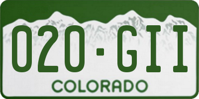 CO license plate 020GII