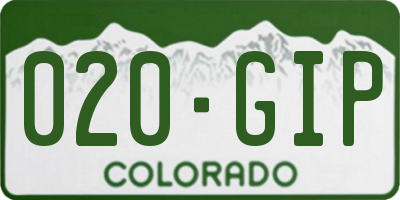 CO license plate 020GIP