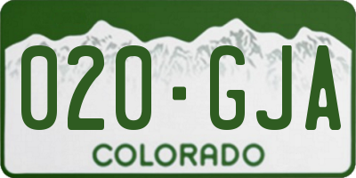 CO license plate 020GJA