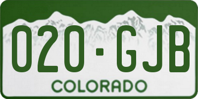 CO license plate 020GJB