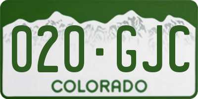 CO license plate 020GJC