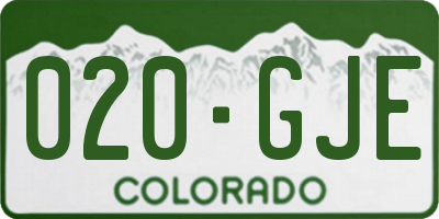 CO license plate 020GJE