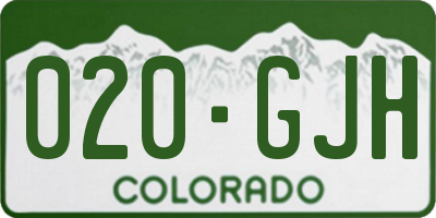 CO license plate 020GJH