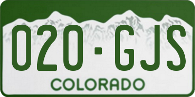 CO license plate 020GJS