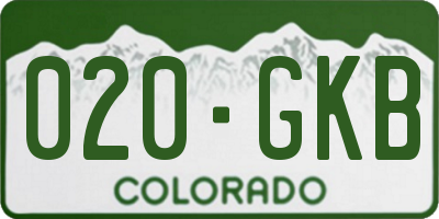 CO license plate 020GKB