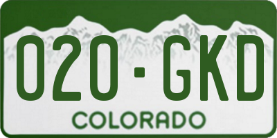 CO license plate 020GKD