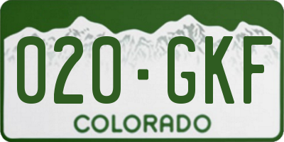 CO license plate 020GKF