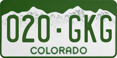CO license plate 020GKG