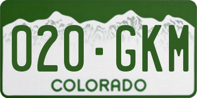CO license plate 020GKM