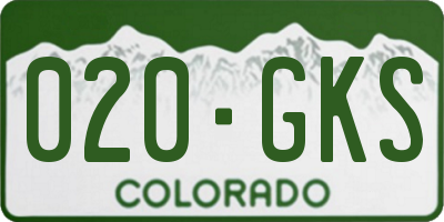 CO license plate 020GKS