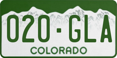 CO license plate 020GLA