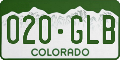 CO license plate 020GLB