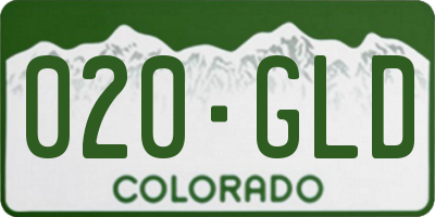 CO license plate 020GLD