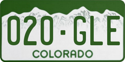 CO license plate 020GLE