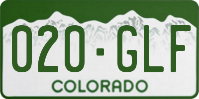 CO license plate 020GLF