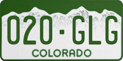 CO license plate 020GLG