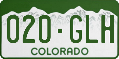 CO license plate 020GLH
