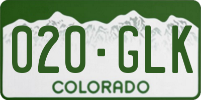 CO license plate 020GLK