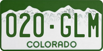 CO license plate 020GLM
