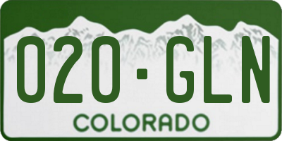CO license plate 020GLN