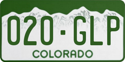 CO license plate 020GLP