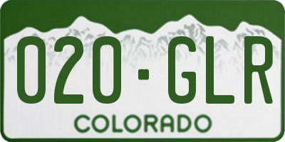 CO license plate 020GLR
