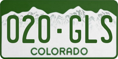 CO license plate 020GLS