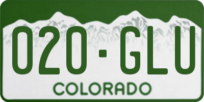 CO license plate 020GLU