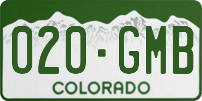 CO license plate 020GMB