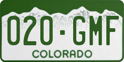CO license plate 020GMF