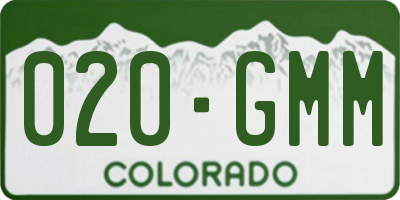 CO license plate 020GMM