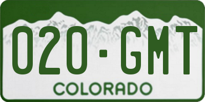 CO license plate 020GMT