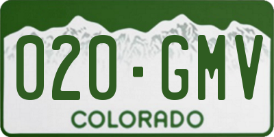 CO license plate 020GMV