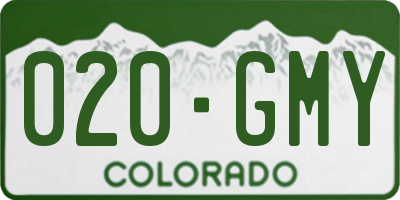 CO license plate 020GMY