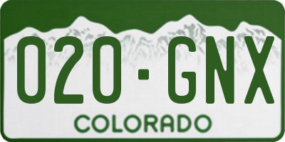 CO license plate 020GNX