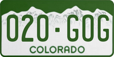 CO license plate 020GOG
