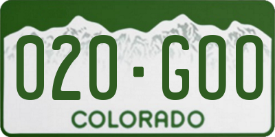 CO license plate 020GOO