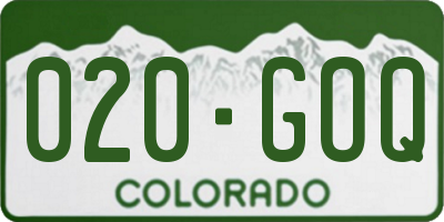 CO license plate 020GOQ
