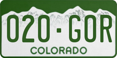 CO license plate 020GOR