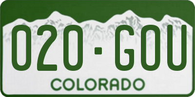 CO license plate 020GOU