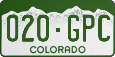 CO license plate 020GPC