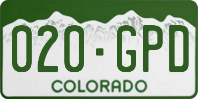 CO license plate 020GPD