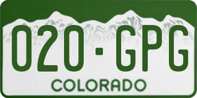 CO license plate 020GPG