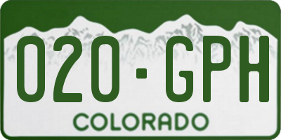 CO license plate 020GPH